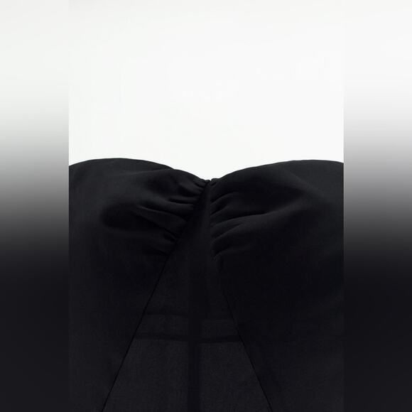 Zara Black SEMI SHEER STRAPLESS DRESS Size Medium - Picture 7 of 15